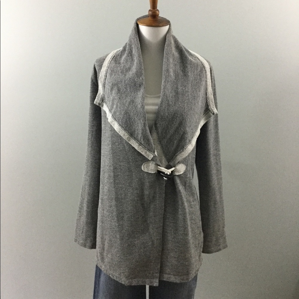 JACK French Terry Gray Cardigan Size S - Picture 3 of 7